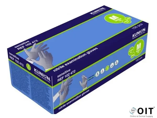 Klinion handschoen Accelerator free M 150 stuk, Indigo Medium, Soft Nitrile