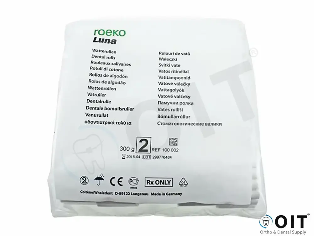 Wattenrollen Luna nr. 2 300 gram, Roeko, L 36 mm Ø 10 mm