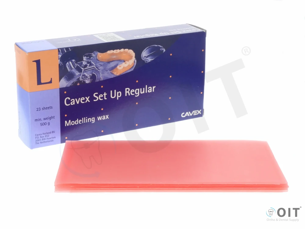 Cavex Regular Wax set up roze 500 gr, 23 sheets, modelling