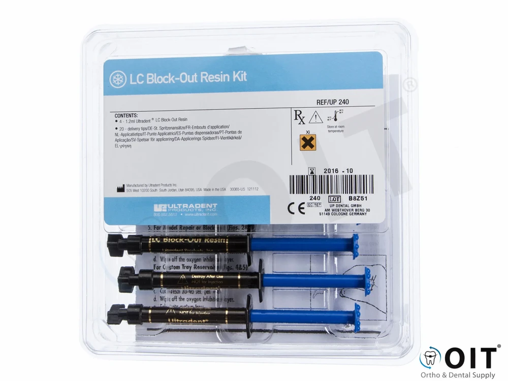 Block Out Resin Ultradent, UP240 4 x 1,2 cc, retainers blokken tbv OIR