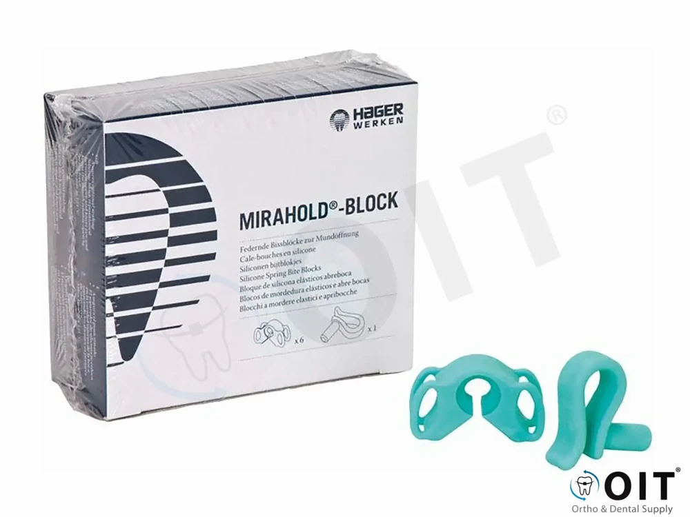 Bijtblokjes (silicone), introkit 605238 3x small 3x large, Mirahold bite block